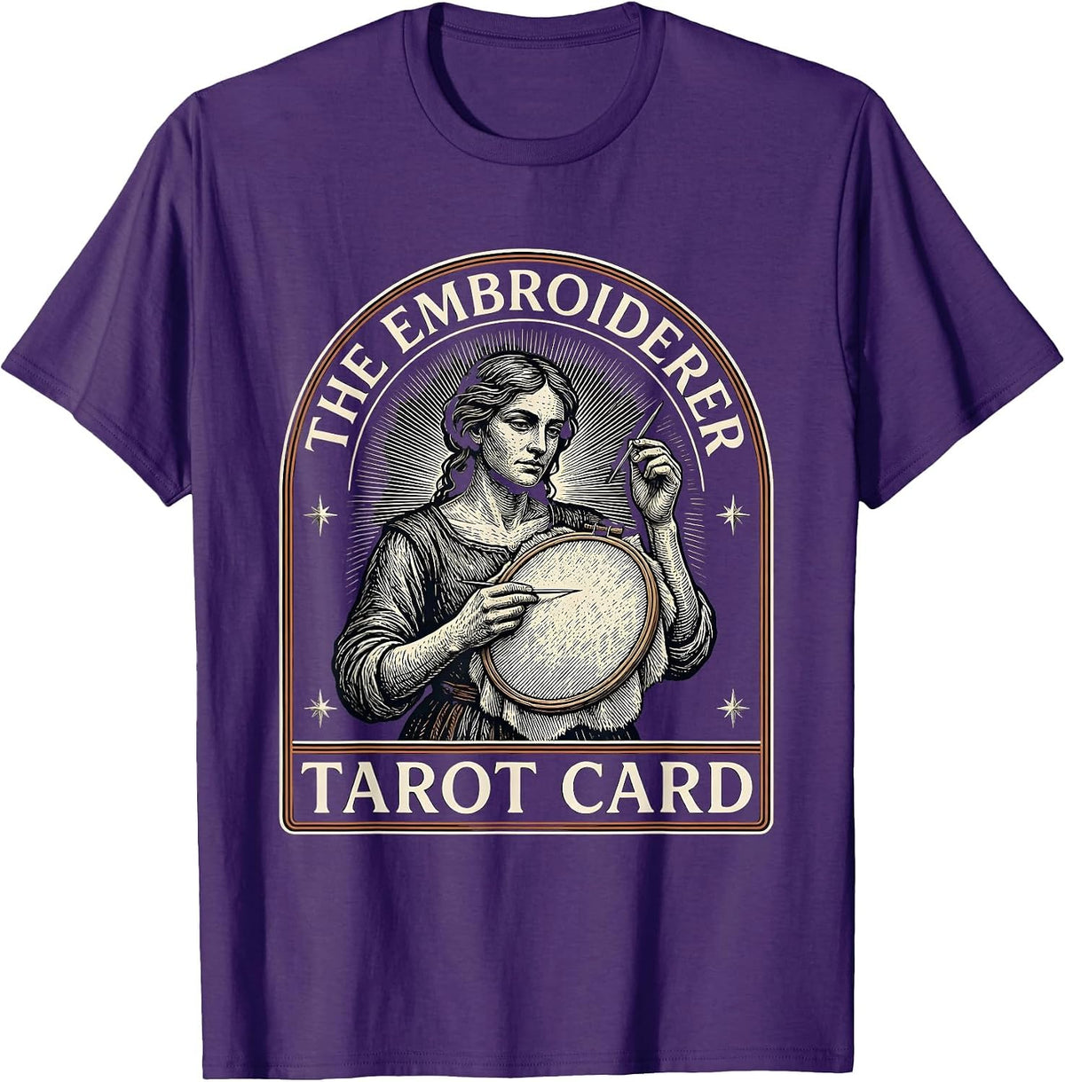 The Embroiderer Tarot Card Funny Embroidery Hobby Gift T-Shirt - Purple