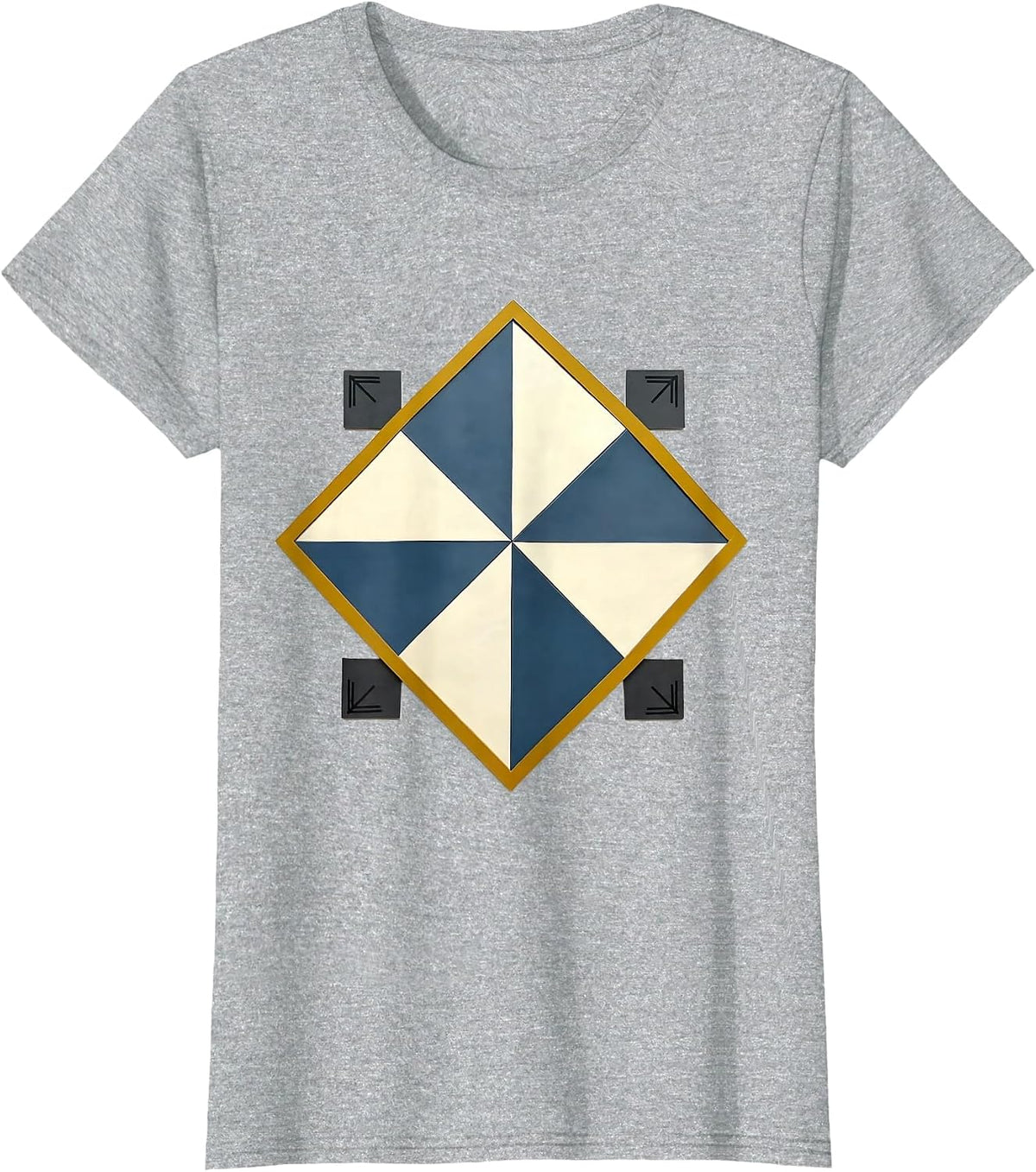 Women's Quilt Block Patchwork Science Humor Chemistry Teacher T-Shirt - Heather Grey