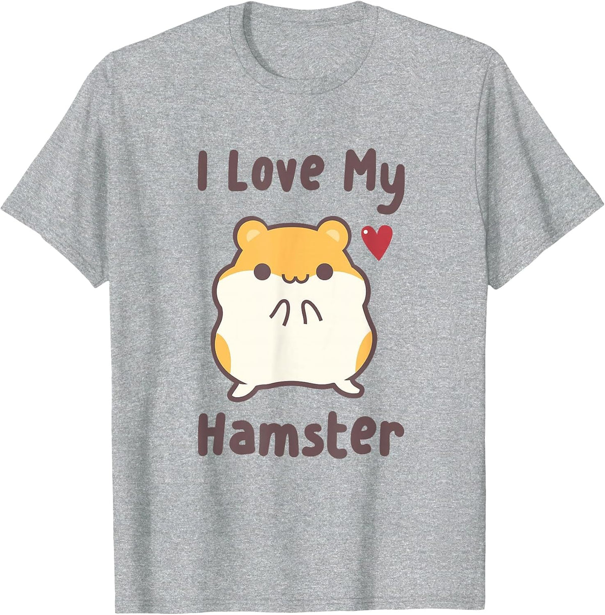 Hamube I Love My Hamster Cute Hammy T-Shirt T-Shirt - Heather Grey
