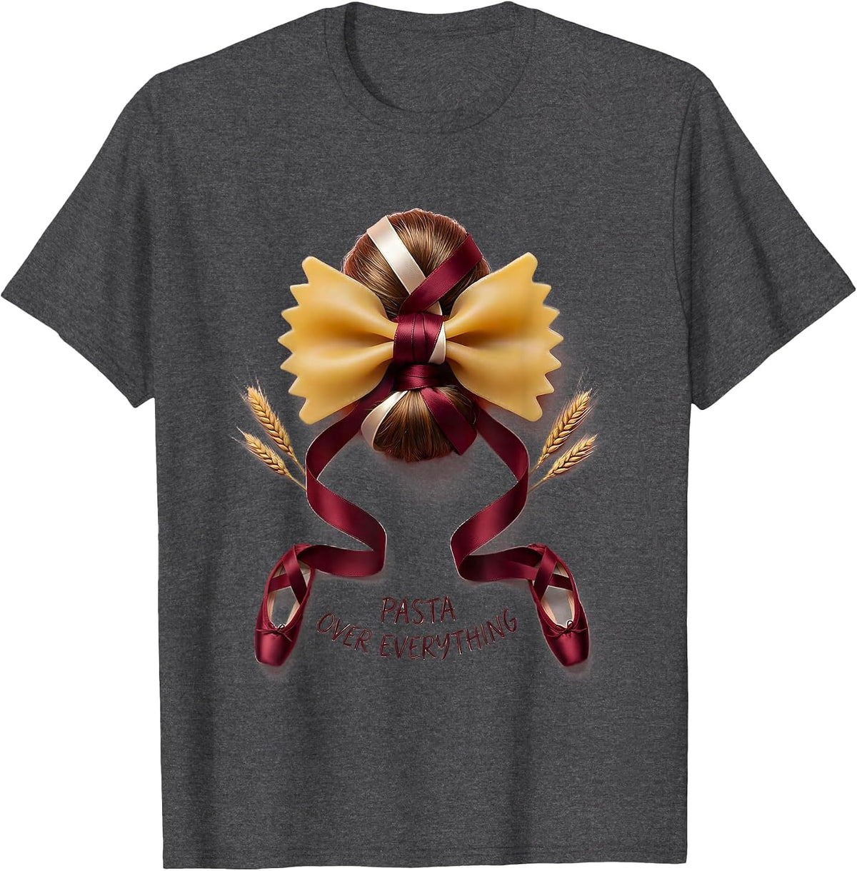 Pasta Over Everything Italian Food Lover Design T-Shirt - Dark Heather Grey