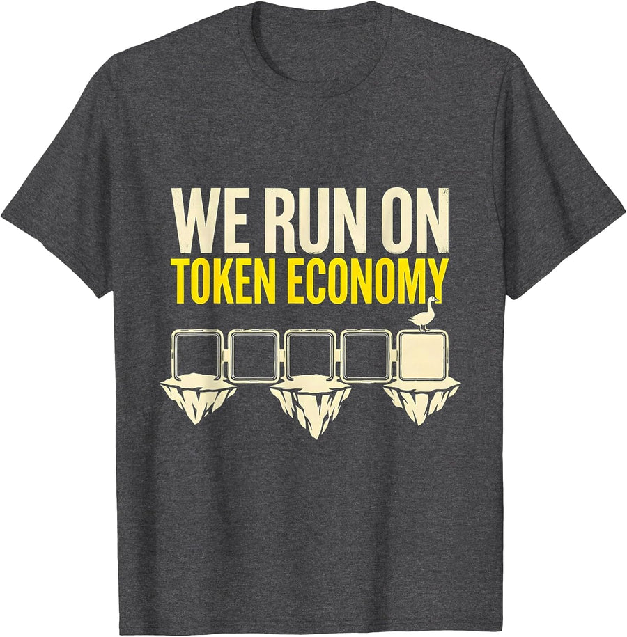 Men's We Run On Token Economy Funny Special Education Teacher T-Shirt - Dark Heather Grey