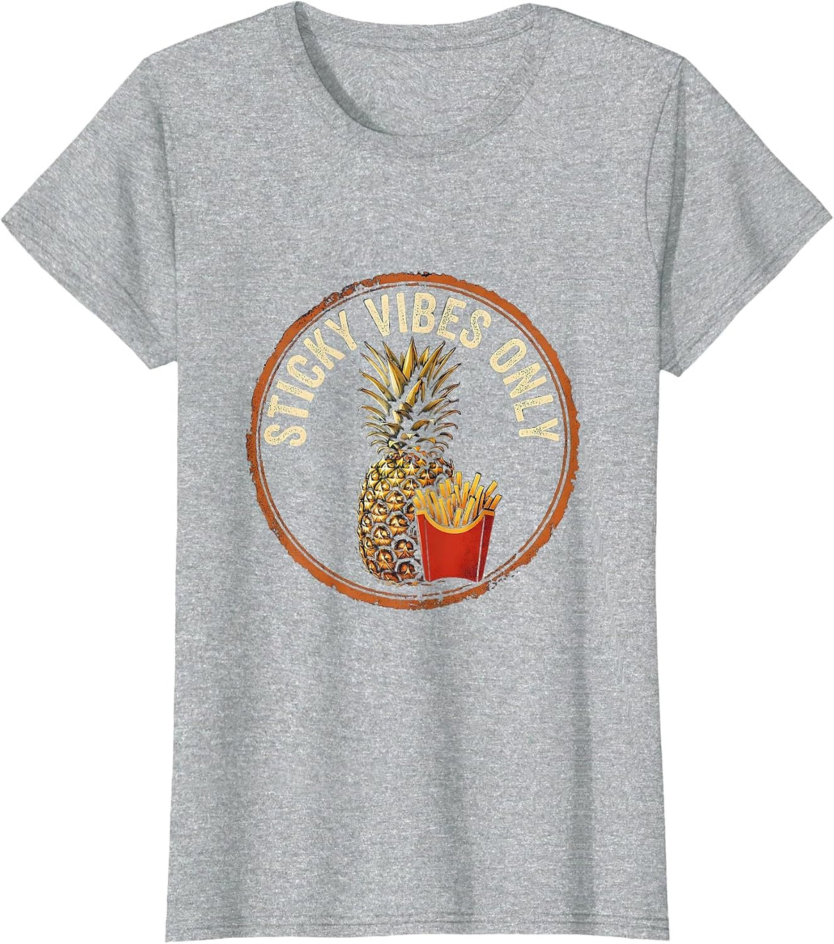 Sticky Vibes Only Rubber Stamp IVF Embryo Transfer Day T-Shirt - Heather Grey