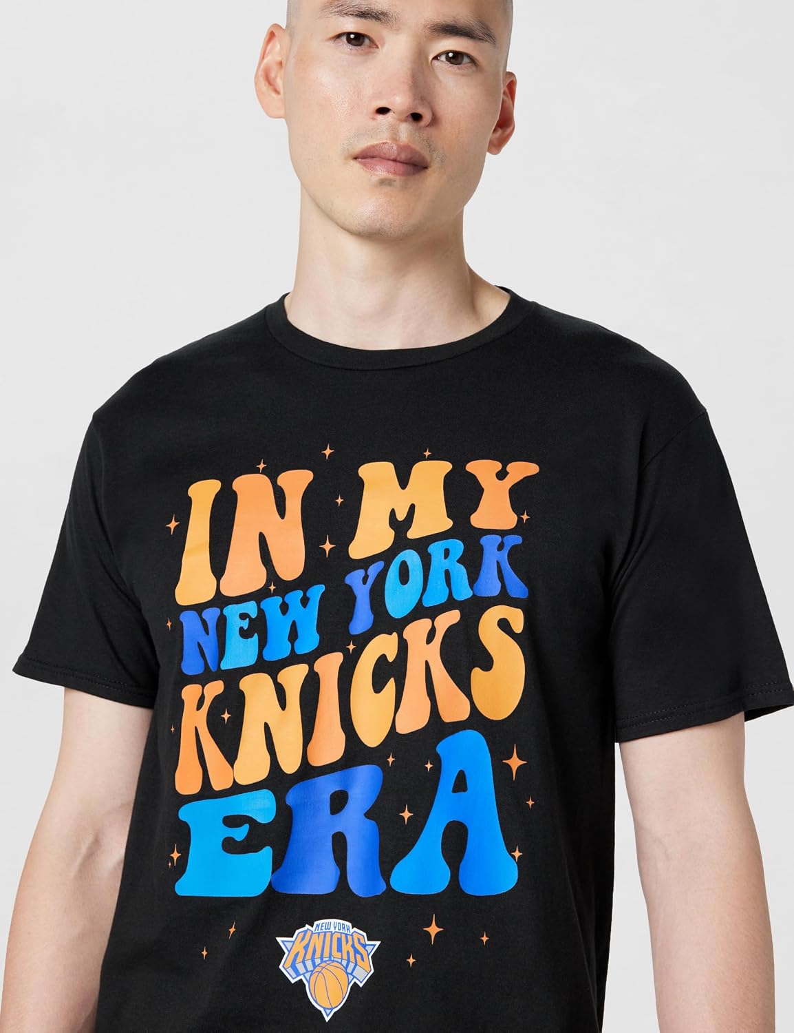NBA in My New York Knicks Era Retro Wave Logo T-Shirt - Heather Grey