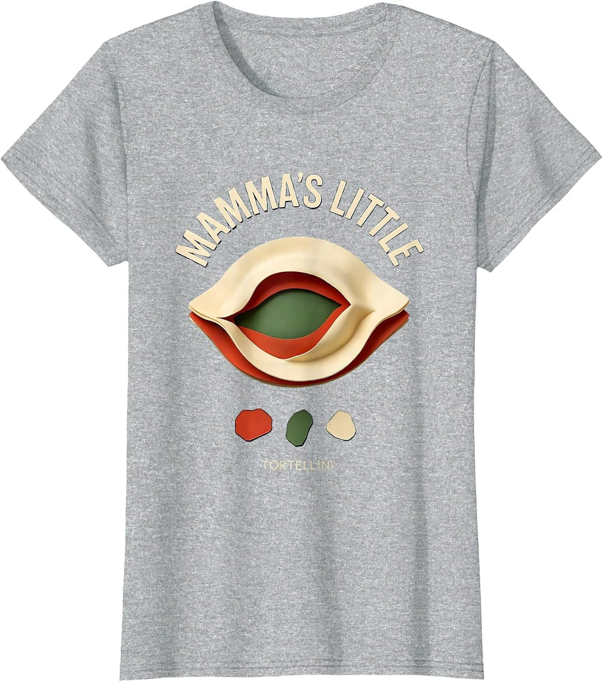 Women's Mamma's Little Tortellini Funny Italian-American Family T-Shirt - Heather Grey