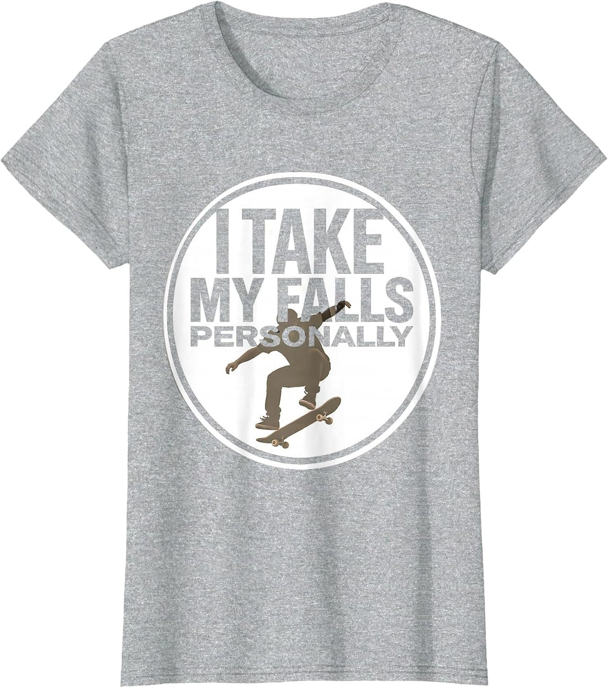 I Take My Falls Personally Funny Mountain Bike Biker Gift T-Shirt - Heather Grey