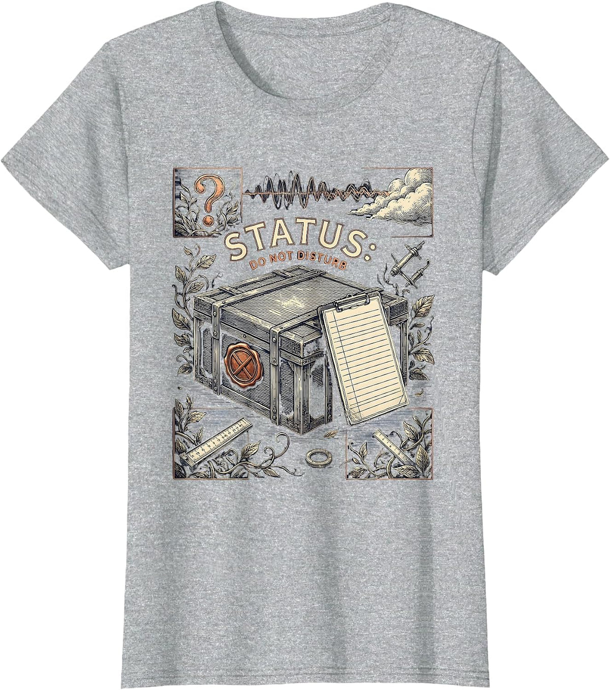 Status Do Not Disturb Funny Physics Quantum Mechanics T-Shirt - Heather Grey