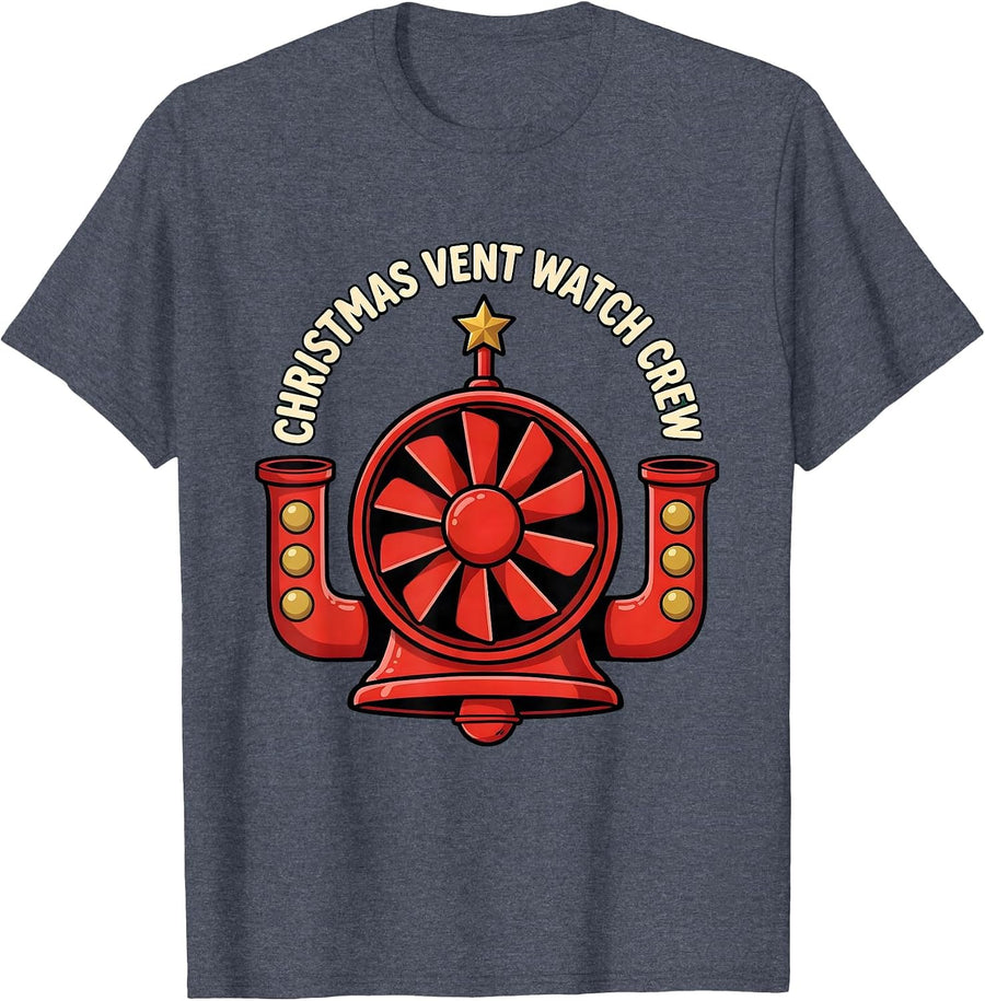 Christmas Vent Watch Crew Funny Respiratory Therapist RT T-Shirt - Heather Blue