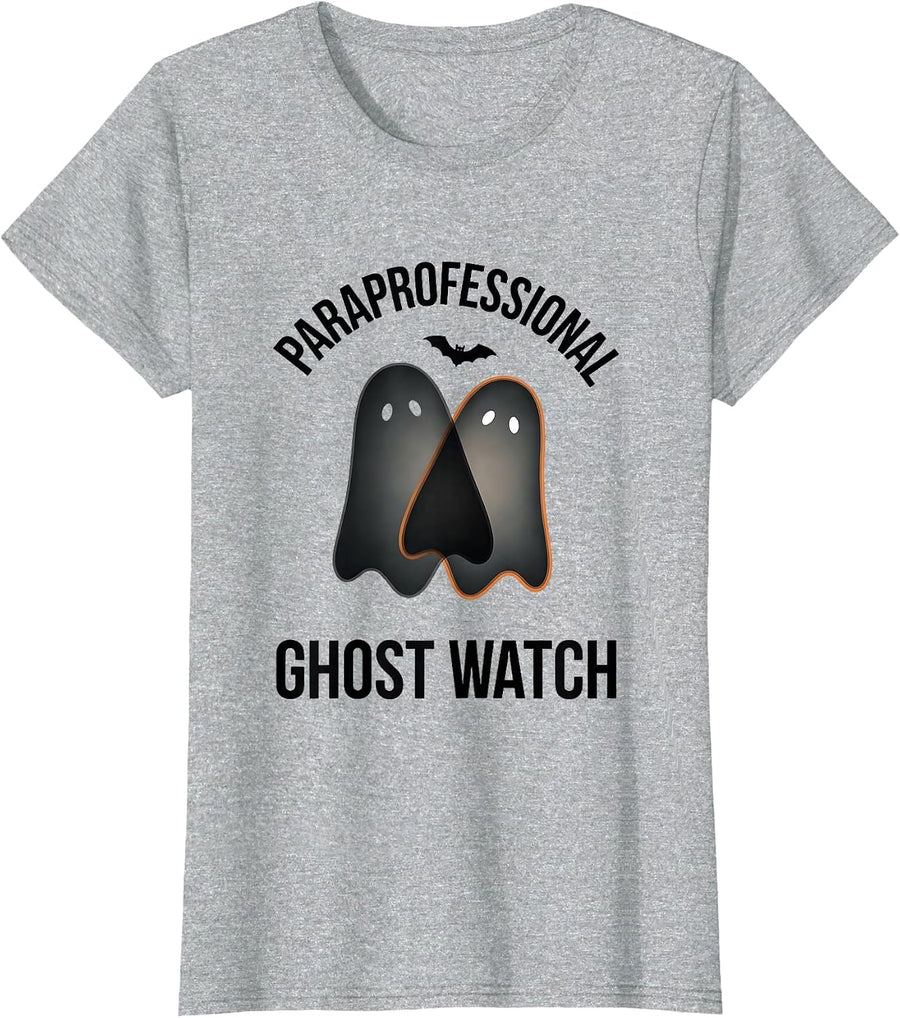 Paraprofessional Ghost Watch Minimalist Para Normal T-Shirt - Heather Grey