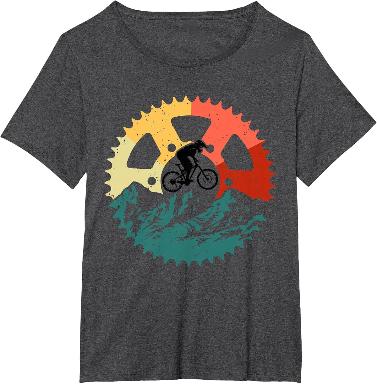 Vintage Mountain Biking Art for Mountain Biker Men Women T-Shirt - Dark Heather Grey