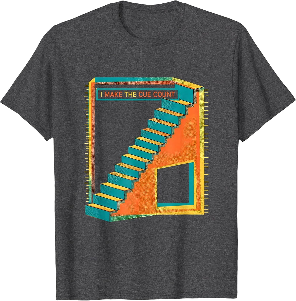 I Make The Cue Count Risograph SPED Teacher Special T-Shirt - Dark Heather Grey