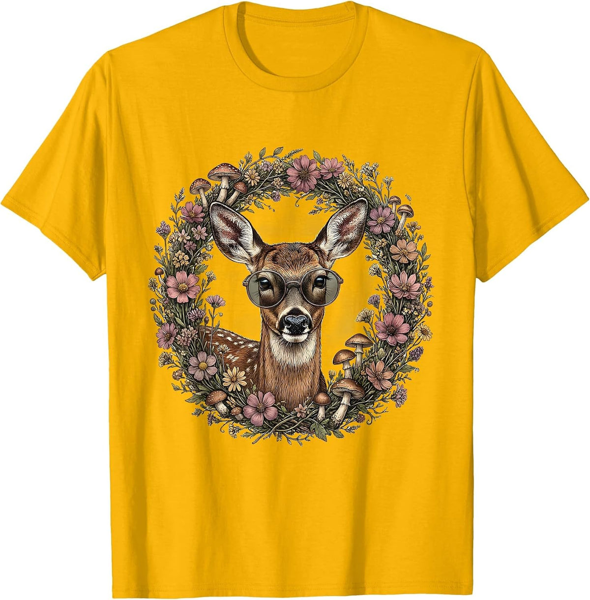 Men's Chic Gigi Oversized Sunglasses Illustration T-Shirt - Golden Yellow