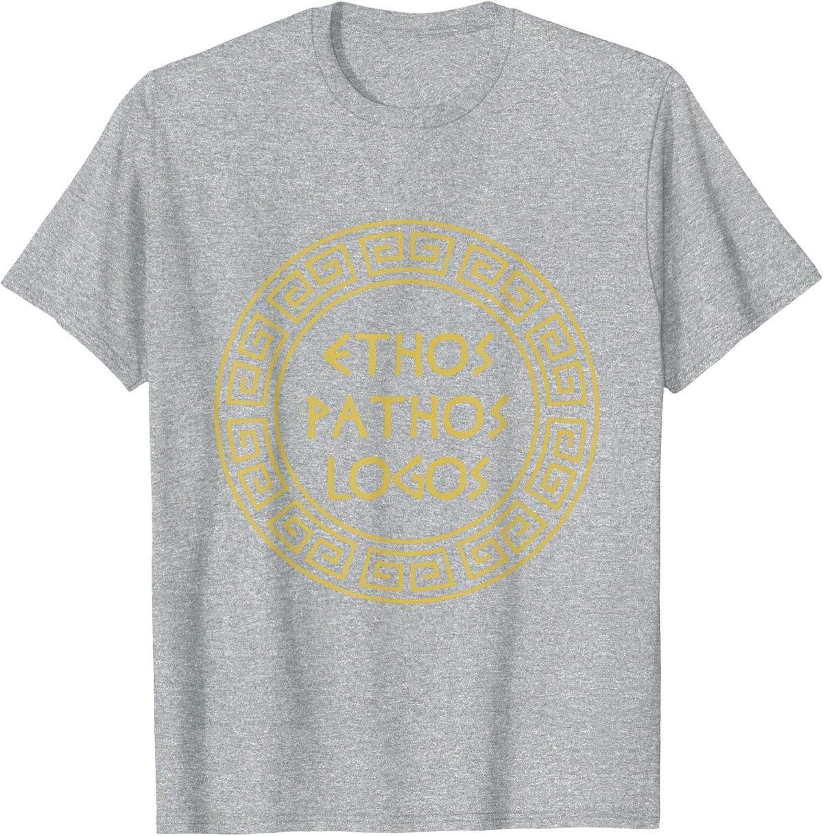 Ethos Pathos Logos Aristotle Greek Meander T-Shirt - Heather Grey