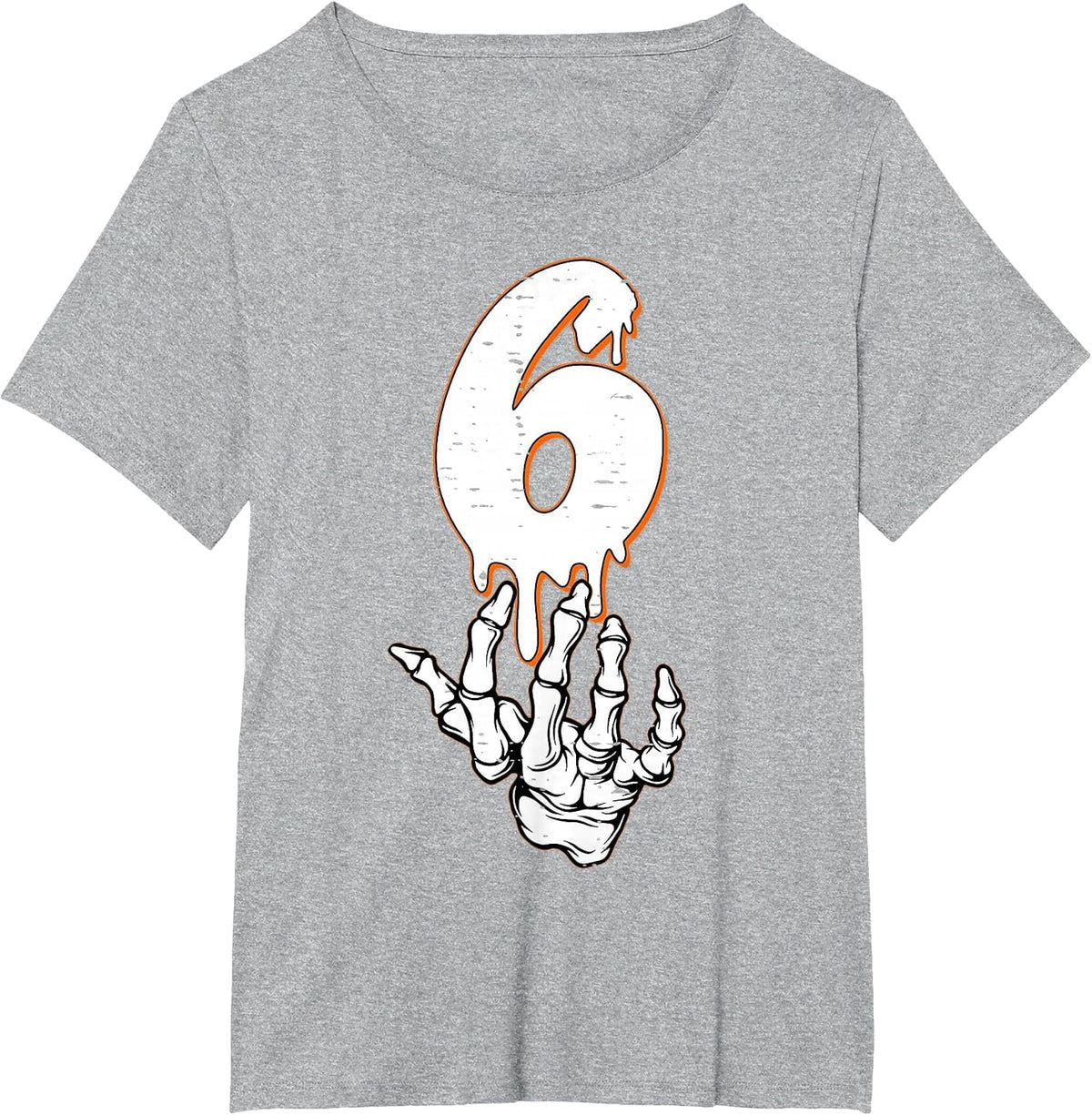 Halloween Shirts Number 6 Matching 67 Meme Skeleton Hand T-Shirt - Heather Grey