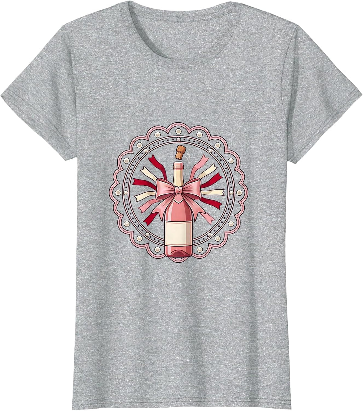 Women's Birthday Champagne Pop Confetti Celebration Graphic T-Shirt - Heather Grey