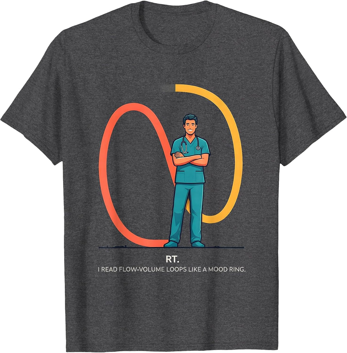 Men's RT. I Read Flow-Volume Loops Like a Mood Ring Respiratory T-Shirt - Dark Heather Grey