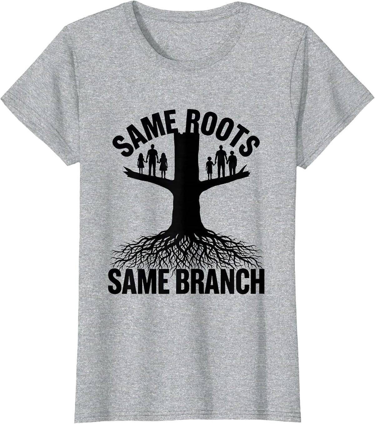 Women's Same Roots, Same Branch Family Reunion Matching T-Shirt - Heather Grey