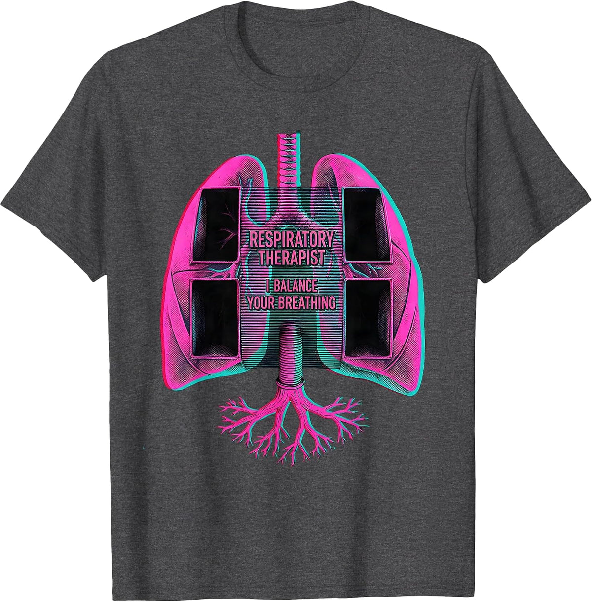 Men's Respiratory Therapist. I Balance Your Breathing. RT Humor T-Shirt - Dark Heather Grey
