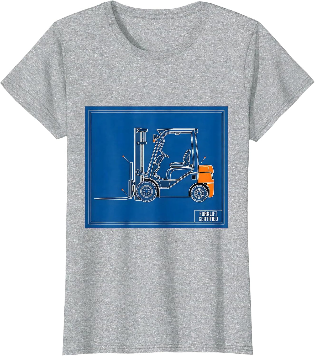 Forklift Certified Funny Construction Worker Heavy Equipment T-Shirt - Heather Grey