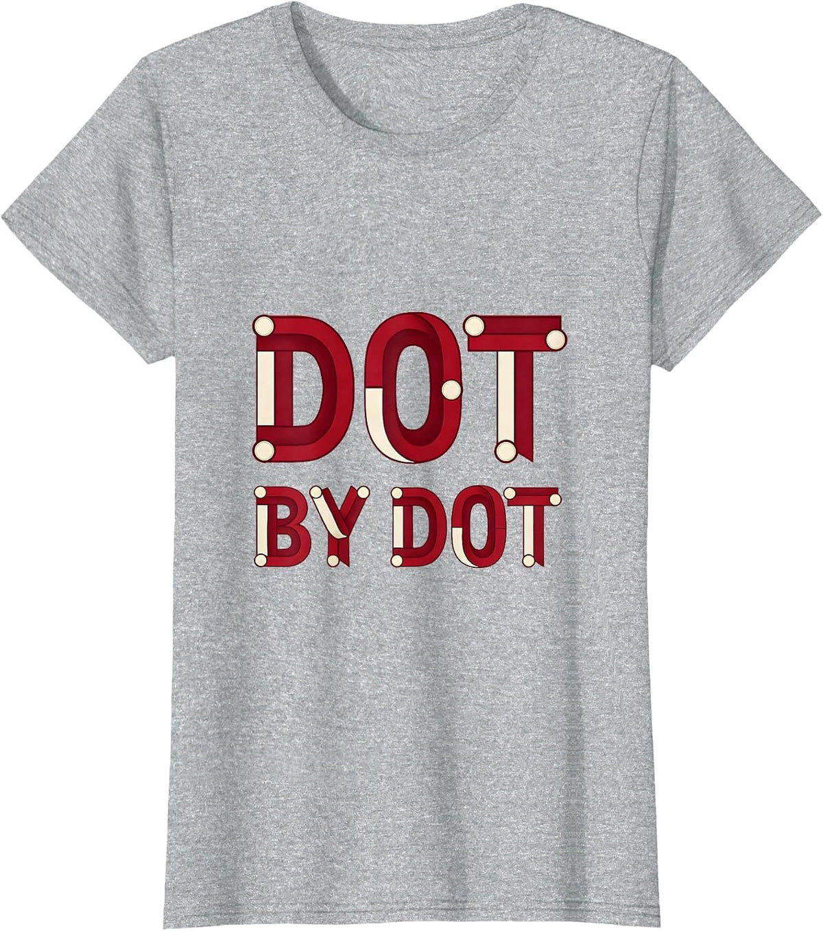 Dot By Dot Artistic Pattern Design T-Shirt - Heather Grey
