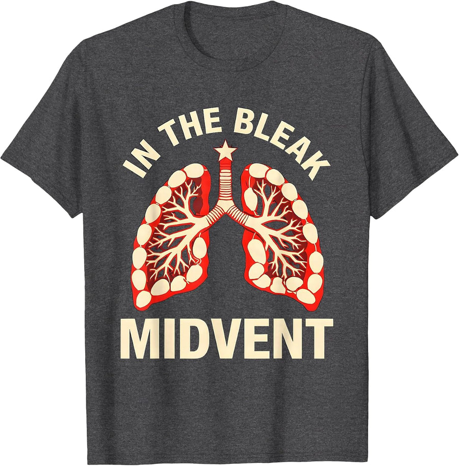 Men's In The Bleak Midvent Funny Respiratory Therapist Christmas T-Shirt - Dark Heather Grey
