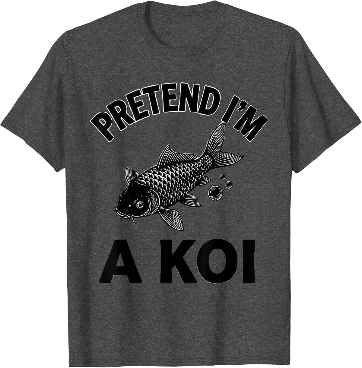 Men's Pretend I'm A Koi Funny Halloween Fish Costume Novelty T-Shirt - Dark Heather Grey