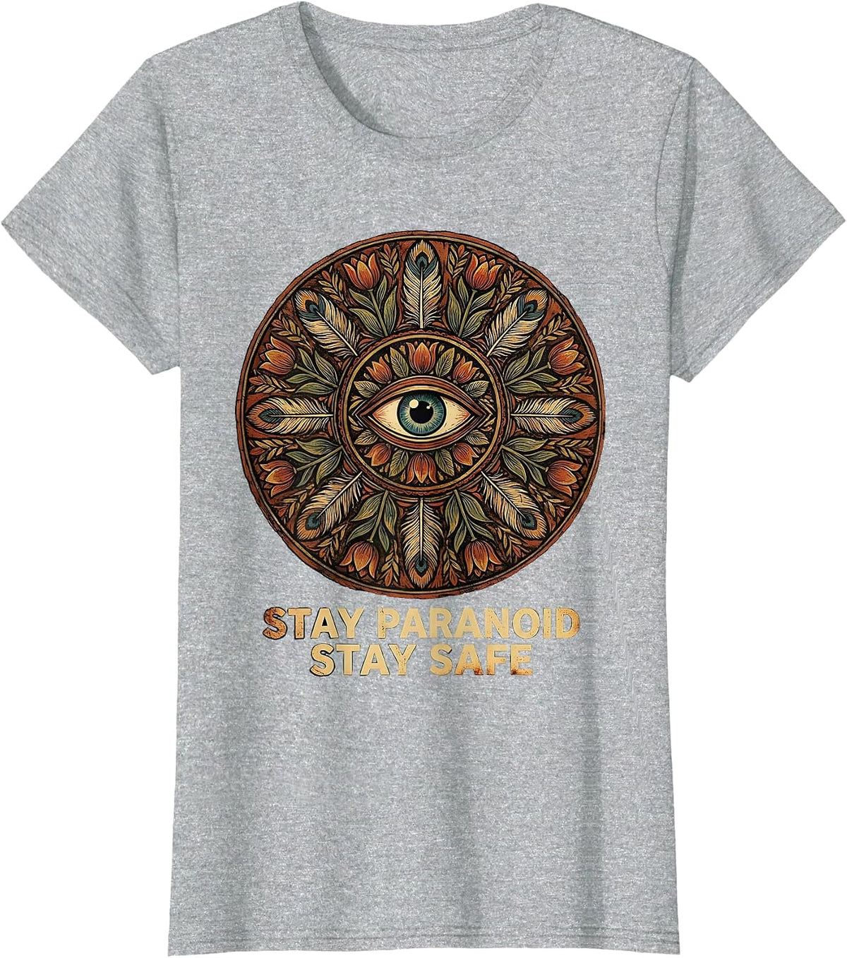 Stay Paranoid Stay Safe Cybersecurity Design T-Shirt - Heather Grey