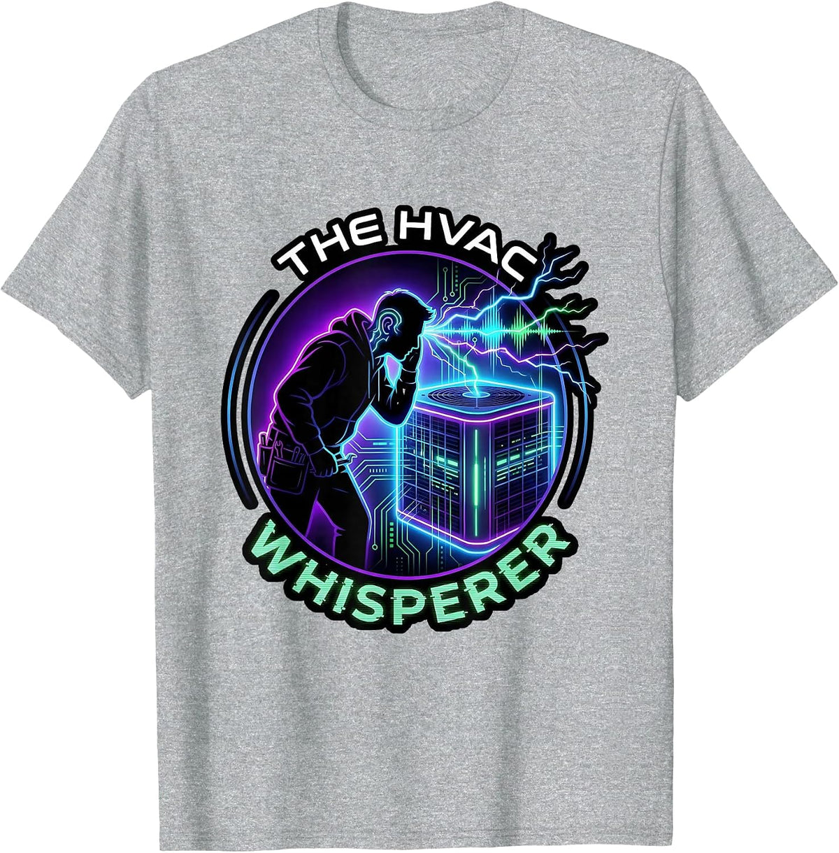The HVAC Whisperer AC Service Repair Technician T-Shirt - Heather Grey
