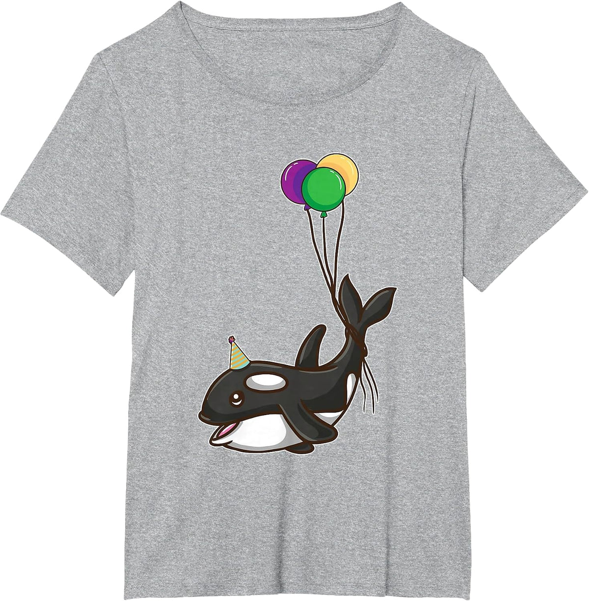 Birthday Orca for Whale Lover T-Shirt - Heather Grey