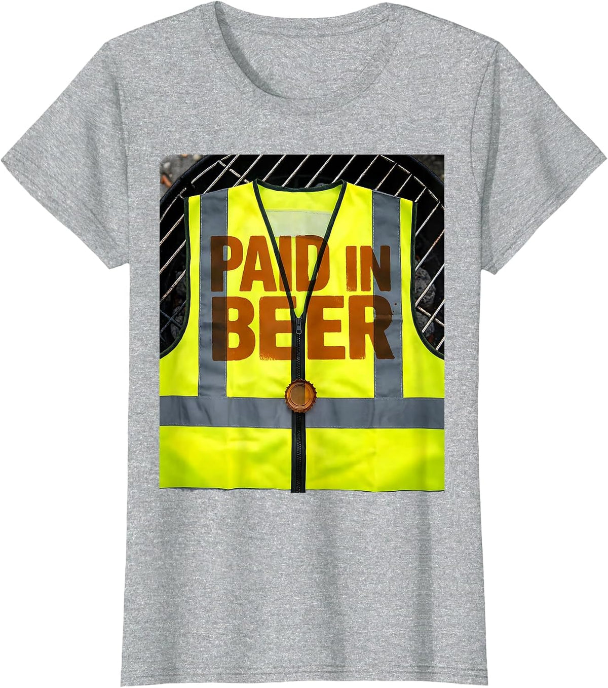 Paid In Beer Funny Labor Day Cookout Beer Humor T-Shirt - Heather Grey