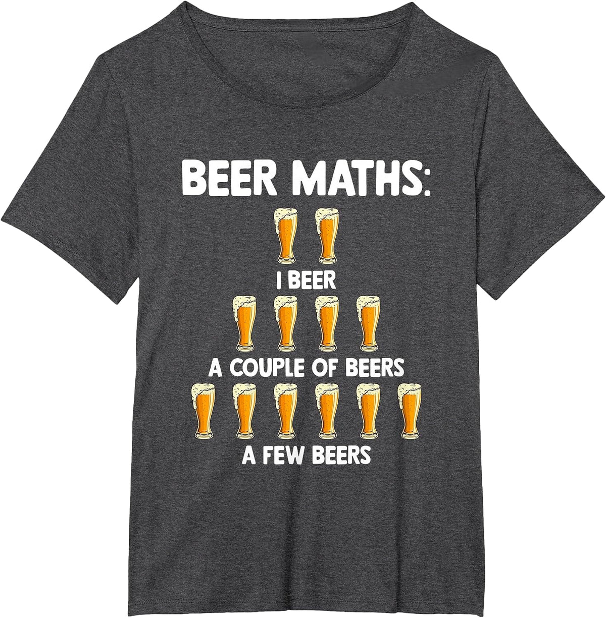 Beer Math Funny Beer Drinker Math Teacher for Mathematician T-Shirt - Dark Heather Grey