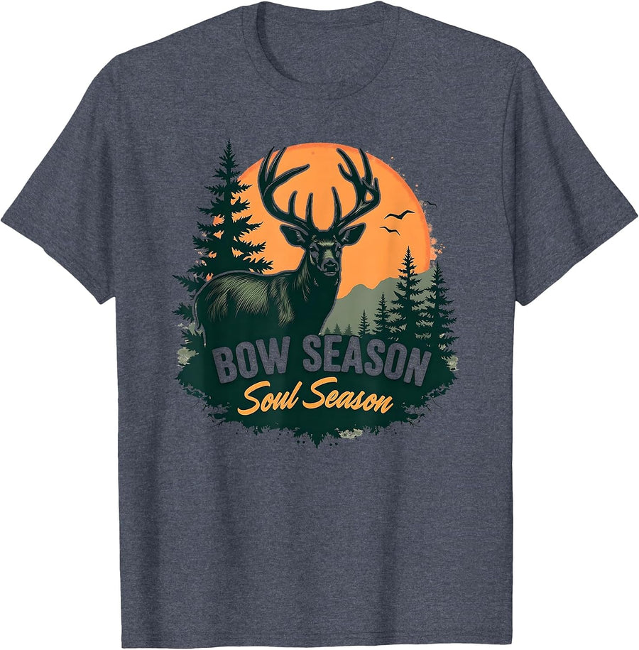Bow Season Soul Season Hunting Design T-Shirt - Heather Blue