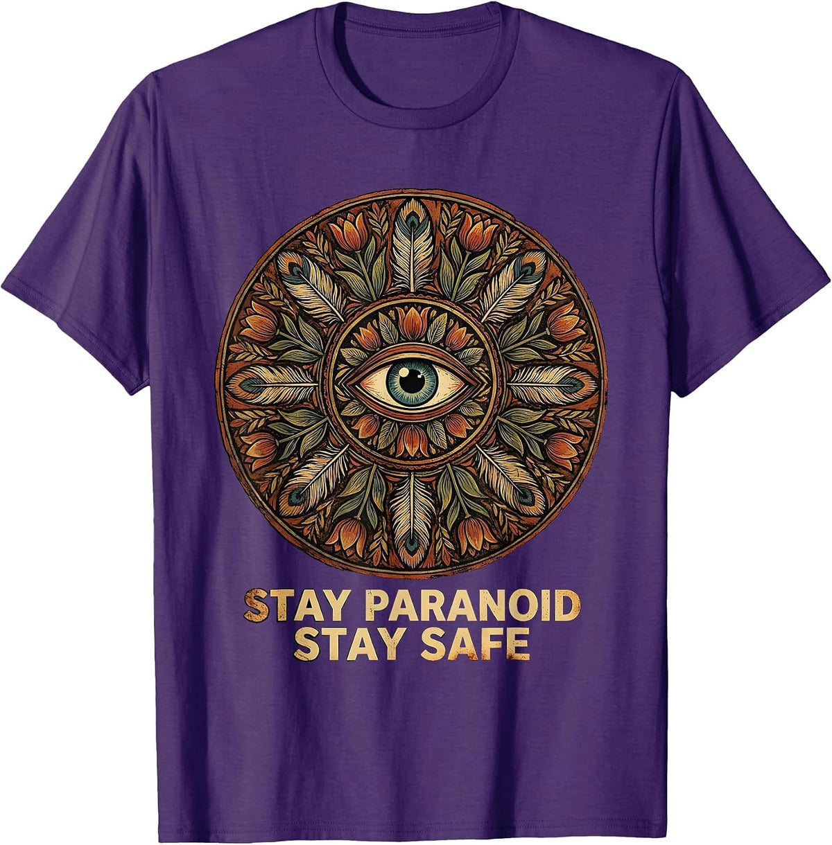 Stay Paranoid Stay Safe Cybersecurity Design T-Shirt - Purple