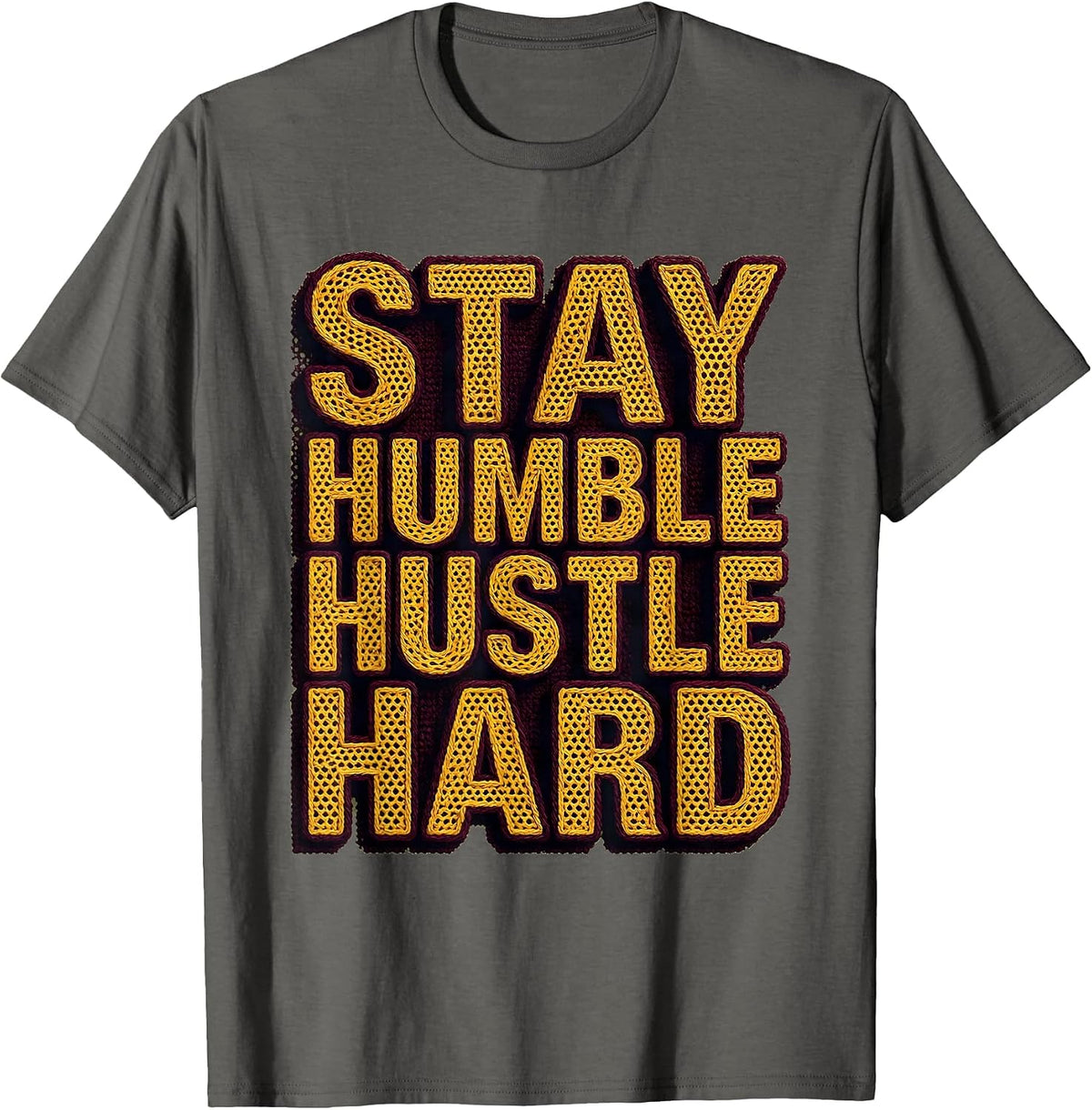 Stay Humble Hustle Hard Bee Motivational Design T-Shirt - Asphalt Grey