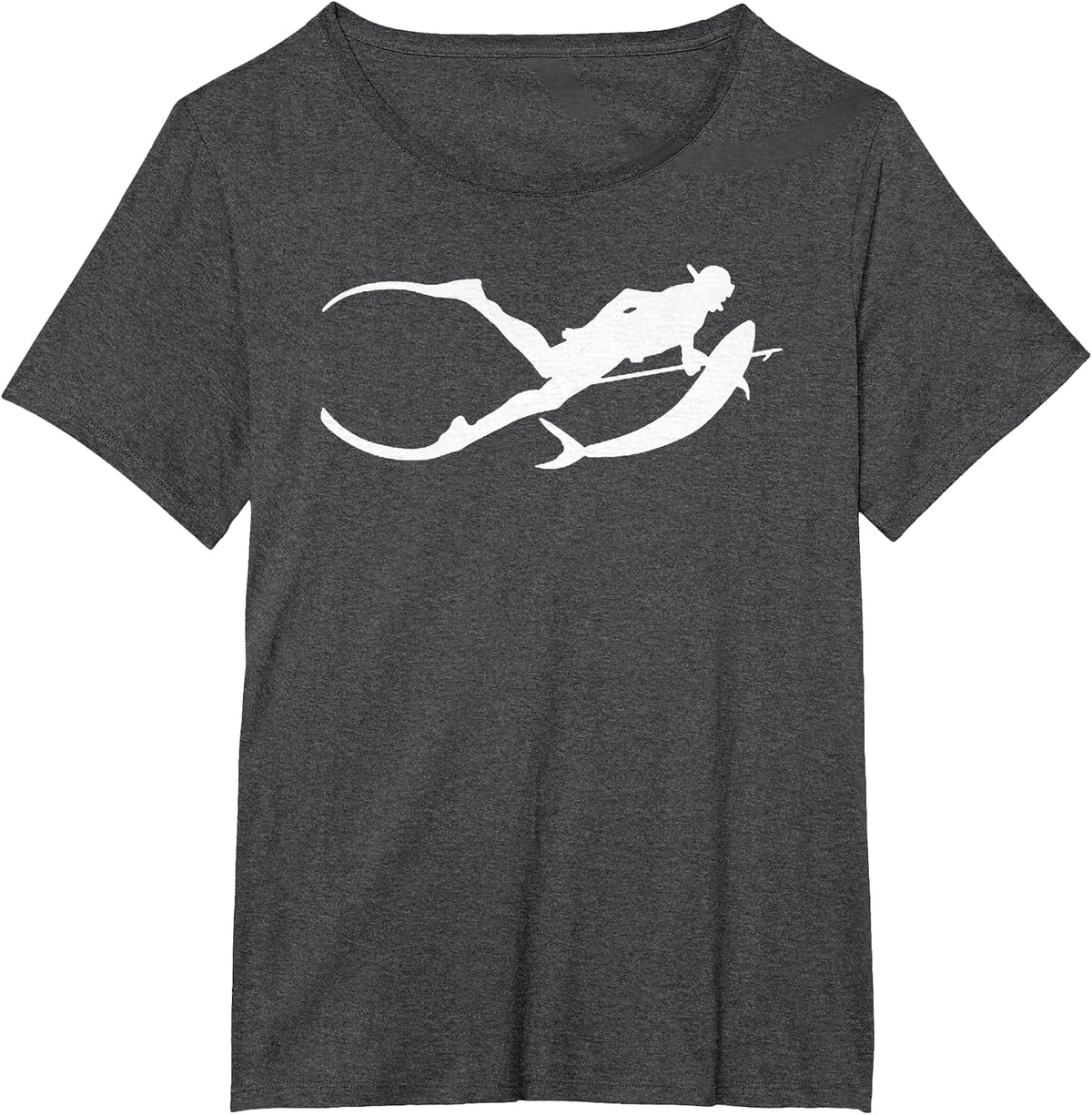 Scuba Diver Silhouette Underwater Diving Lover Graphic T-Shirt - Dark Heather Grey