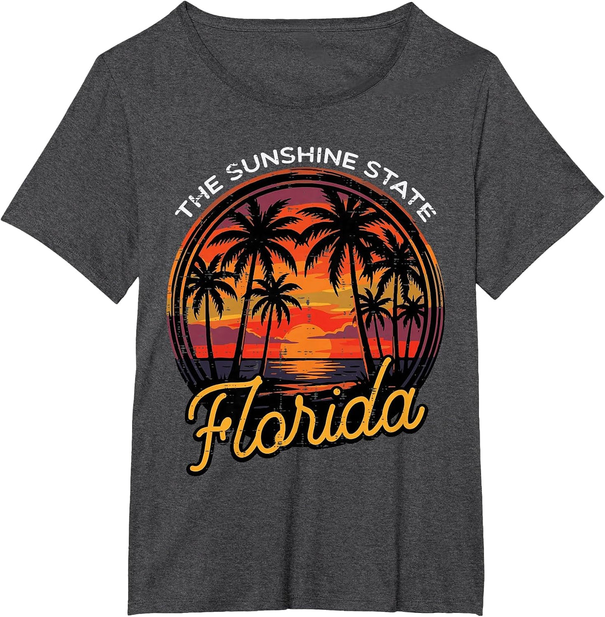 Florida Sunshine Retro Summer Vacation Men Women Kids T-Shirt - Dark Heather Grey
