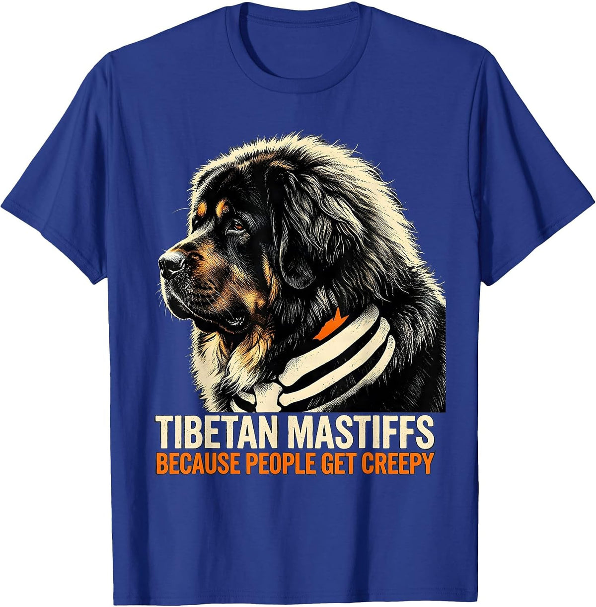 Tibetan Mastiffs, because people get creepy Halloween T-Shirt - Royal Blue