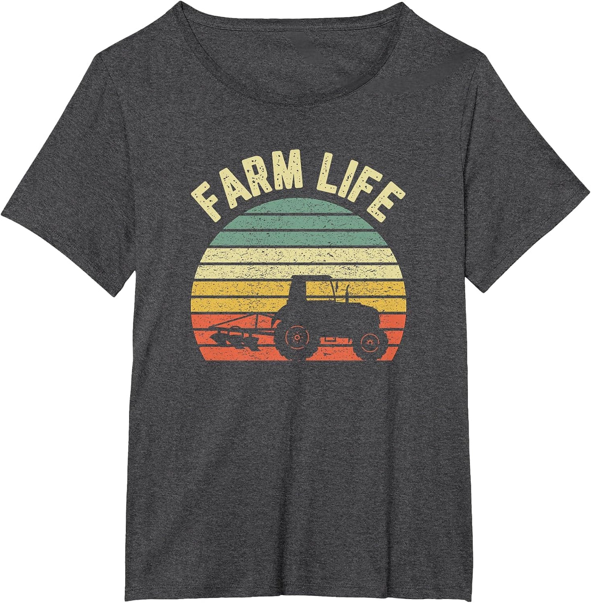 Farming Shirt Cool Vintage Farmer Retro Farm Life T-Shirt - Dark Heather Grey