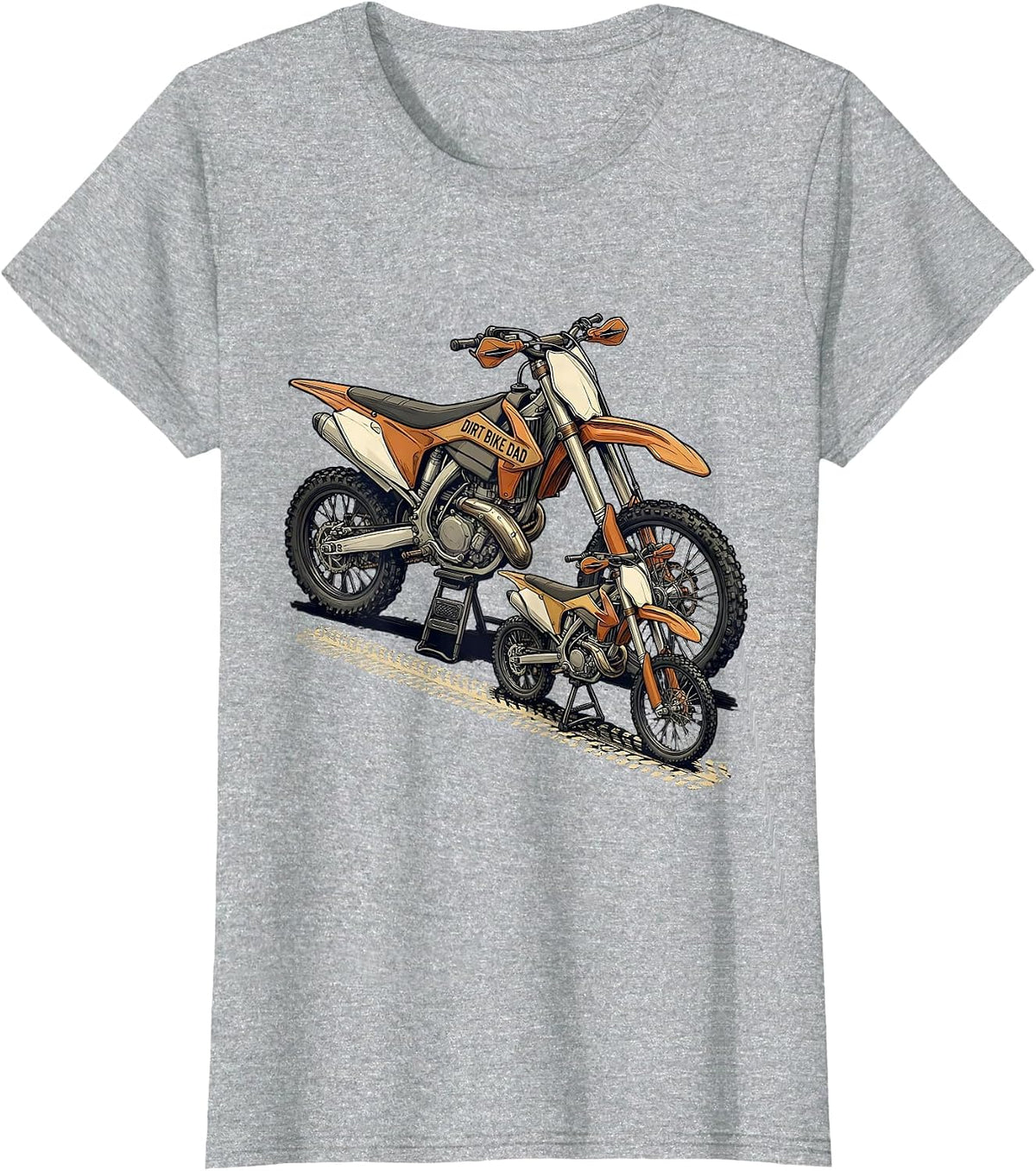 Women's Dirt Bike Dad Motocross Off-Road Rider Pride T-Shirt - Heather Grey