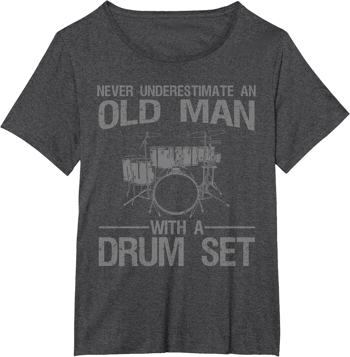 Funny Drummer Art for Grandpa Men Drumline Drumming Drummer T-Shirt - Dark Heather Grey