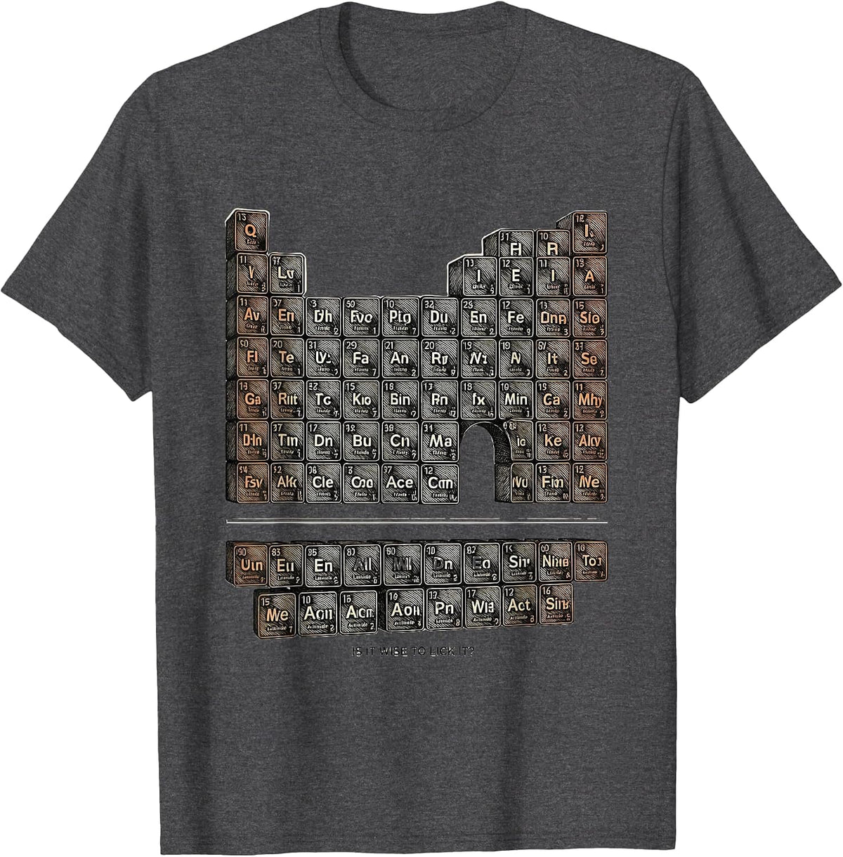 Men's Is It Wise To Lick It Funny Periodic Table Chemistry Teacher T-Shirt - Dark Heather Grey
