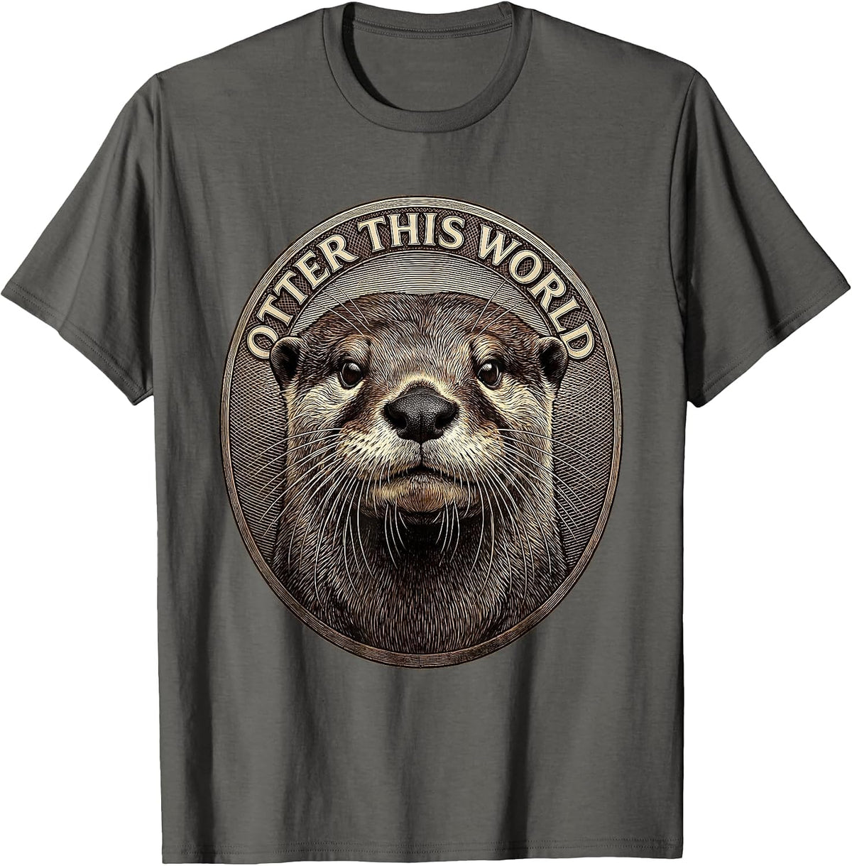 Otter This World Funny Otter Lover Humor Gift T-Shirt - Asphalt Grey