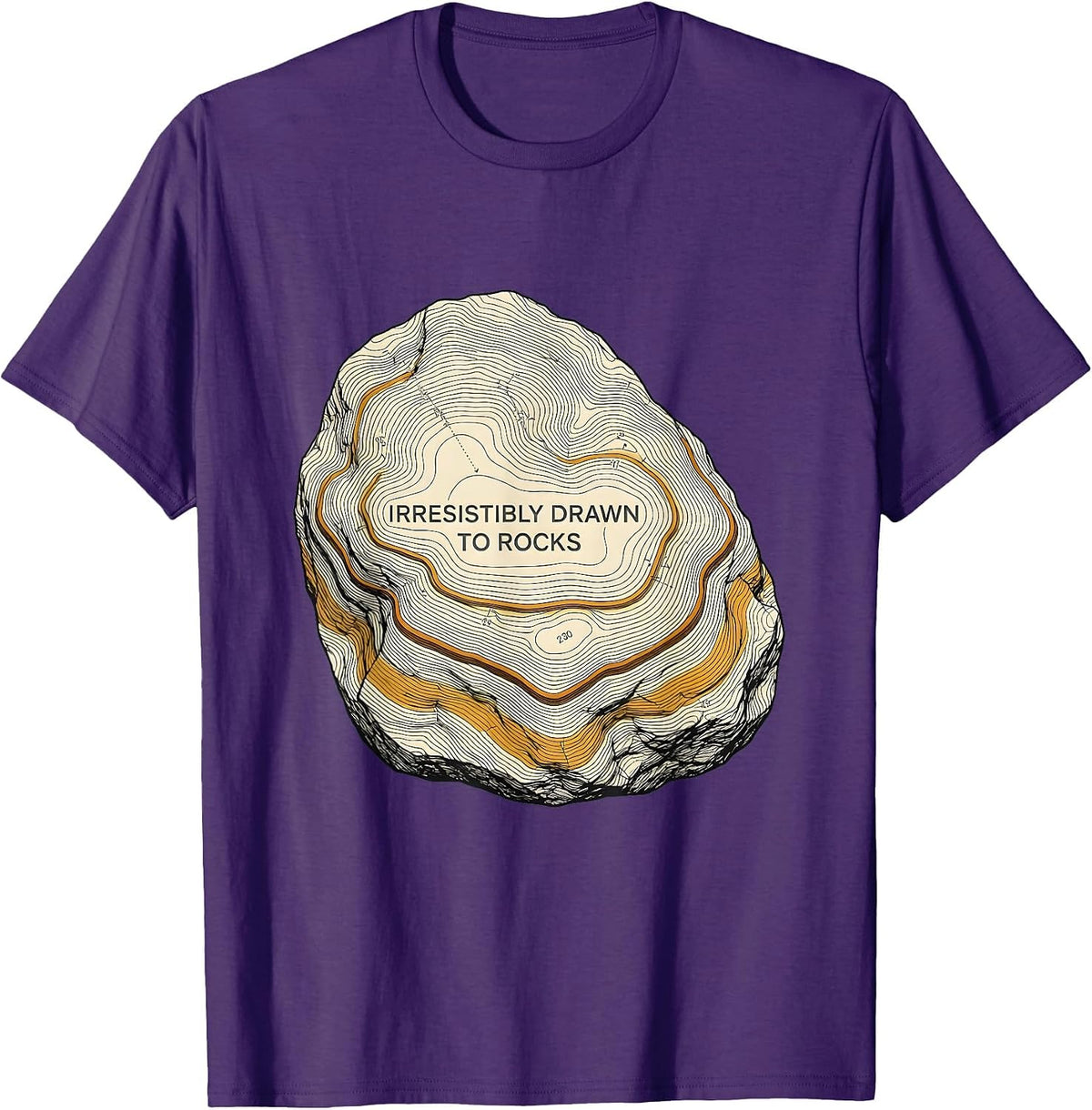Men's Irresistibly Drawn To Rocks Funny Geologist Rock Collector T-Shirt - Purple