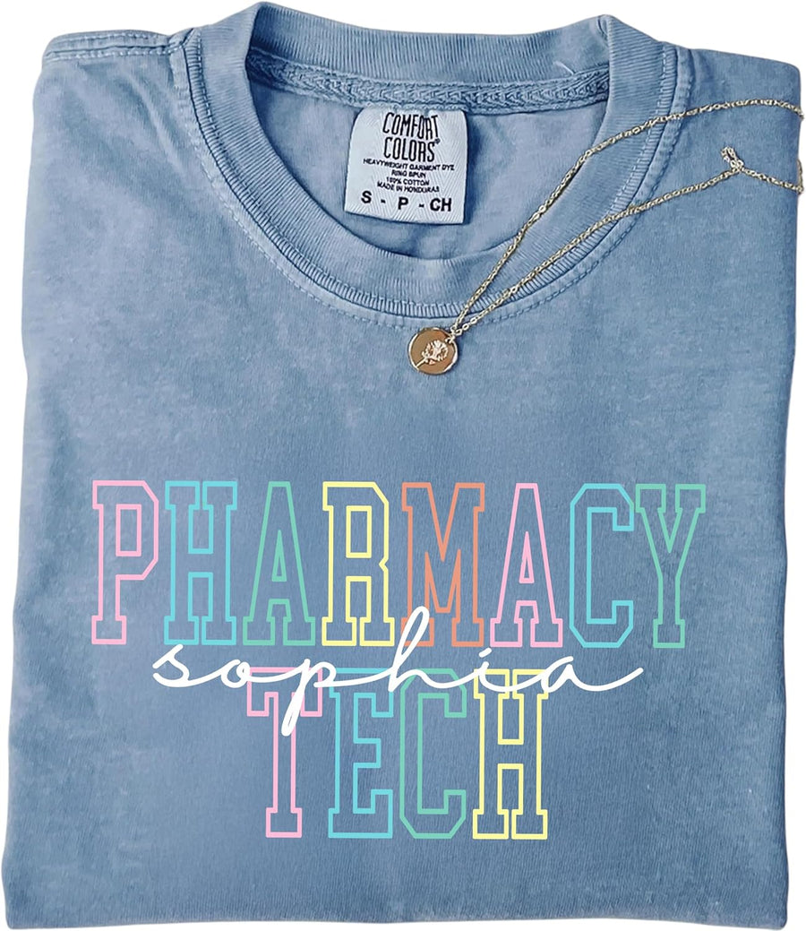 Custom Pharmacy Technician Shirt with Personalized Name, Pharmacy Tech Appreciation Gift, Unisex T-Shirt for Medical Staff,