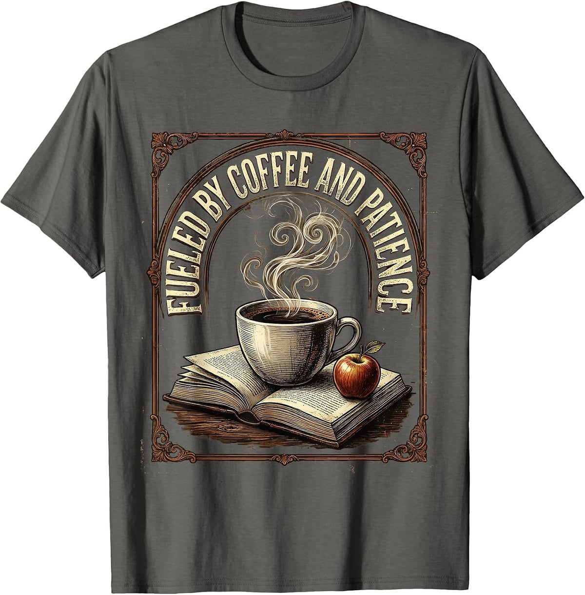 Men's Fueled by Coffee and Patience Paraprofessional T-Shirt - Asphalt Grey