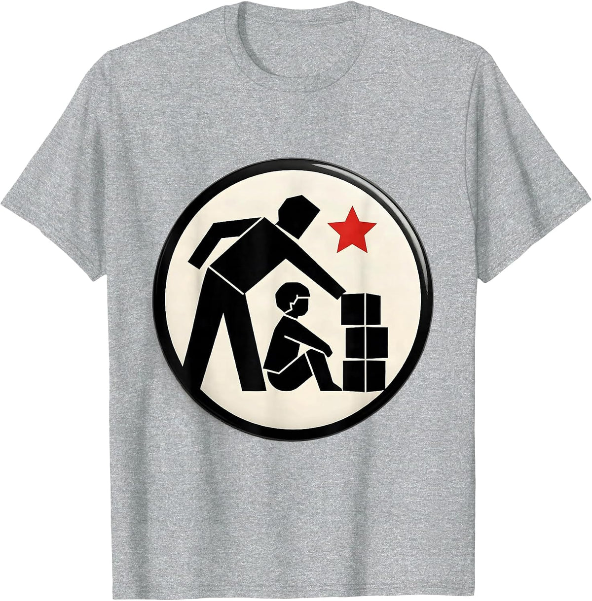 Men's Sealed Aide Support Badge Modernist Paraprofessional Gift T-Shirt - Heather Grey