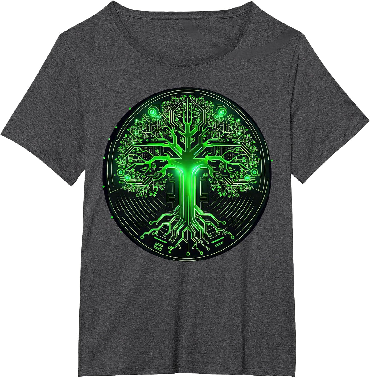 Tree of Life Computer Science Programming Printed Circuit Board T-Shirt - Dark Heather Grey