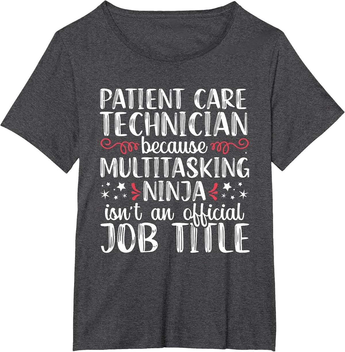 Patient Care Tech PCT Technician Funny Ninja Nurse RN T-Shirt - Dark Heather Grey