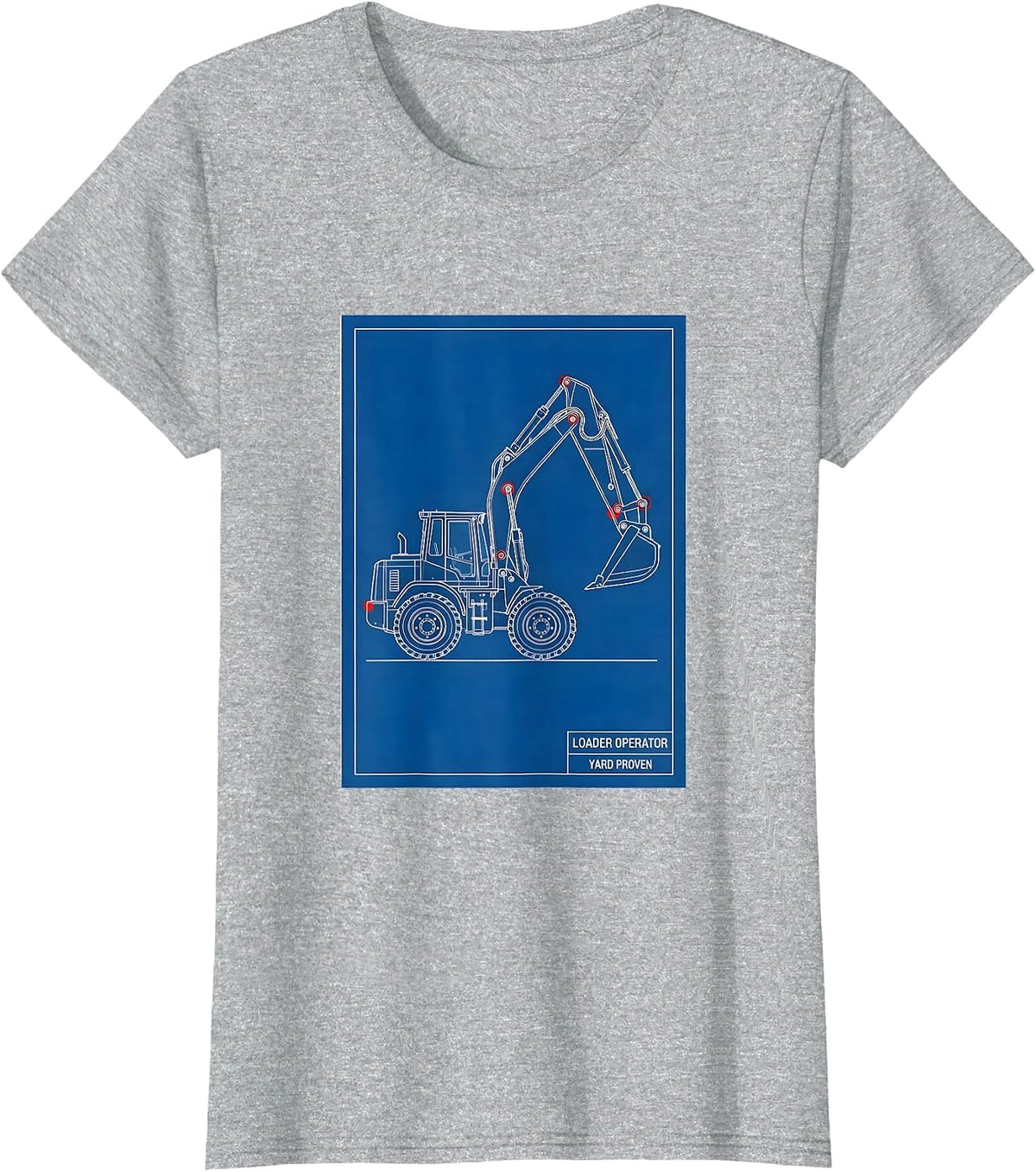 Women's Loader Operator, Yard Proven Technical Blueprint Heavy T-Shirt - Heather Grey