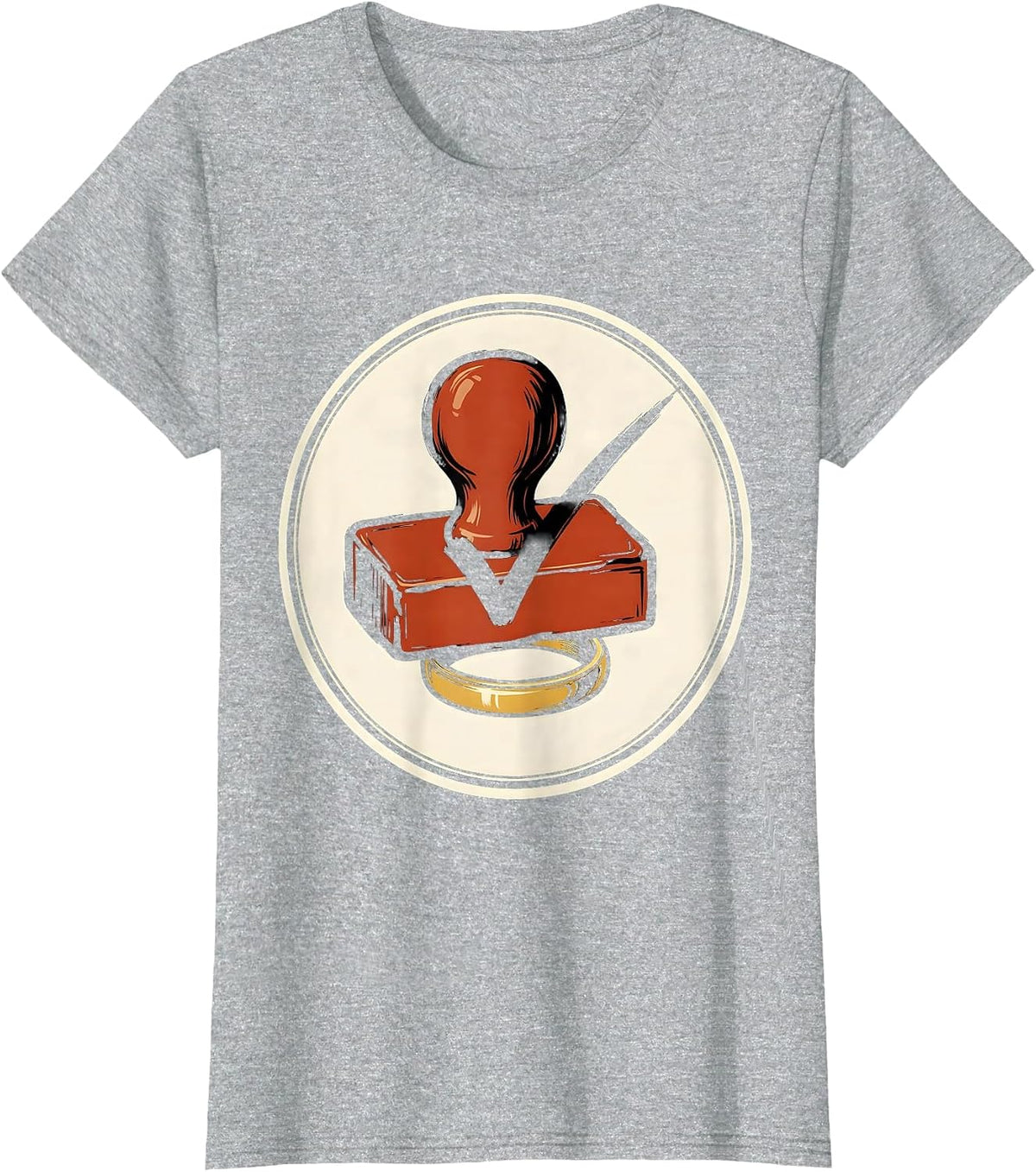 Women's Closed Wedding Band Stamp Funny Husband Humor T-Shirt - Heather Grey