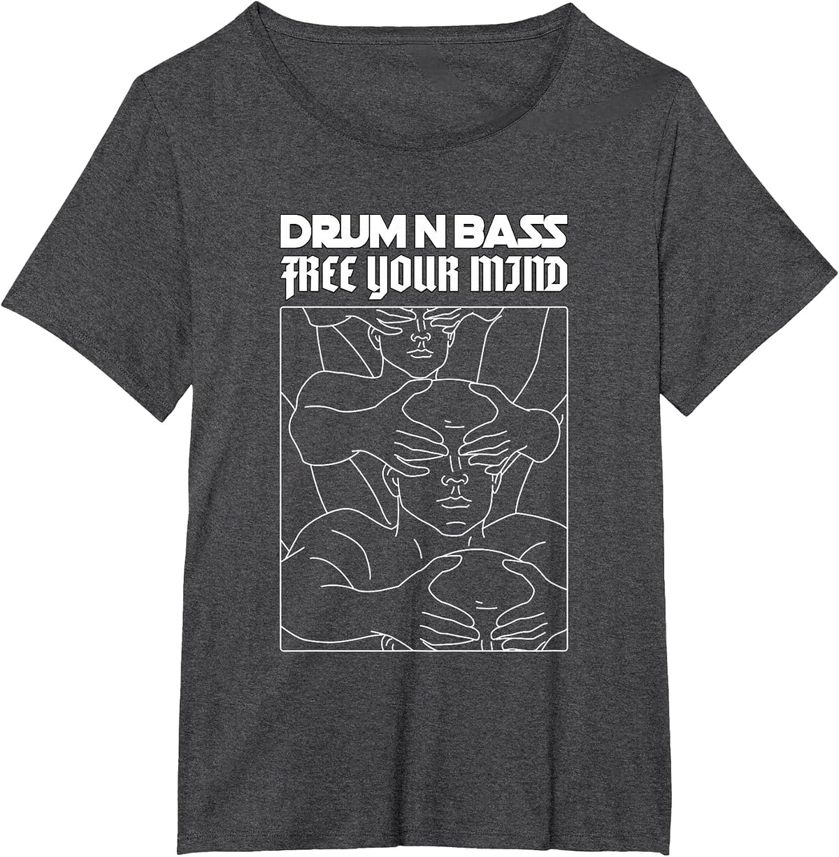 Drum N Bass Mind Liquid Music EDM Drum and Bass T-Shirt - Dark Heather Grey